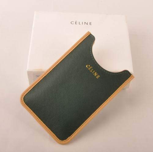 Celine Iphone Case - Celine 309 Green Original Leather